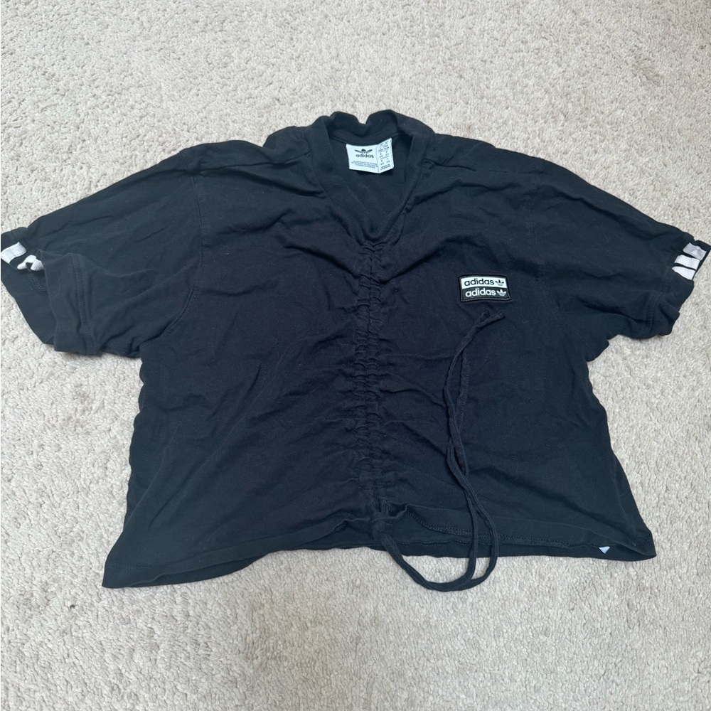 Adidas Originals Cropped Tee With Drawstring Detail